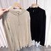Men's Half-Zip Cable Knit Sweater – Winter Wool Pullover, Casual Long Sleeve Top For Autumn & Winter (Black, Clay)_viptrois.com