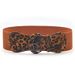 Waist Fashion Dress Women's Leather Buckle Animal Print Elastic Wide Belt_viptrois.com