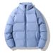 Unisex High-Neck Puffer Coat – Oversized Winter Jacket With Thickened Filling (Black/Beige)_viptrois.com