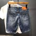 Men's Slim Fit Straight Leg Stretch Denim Shorts New Summer Style High Street Versatile Five Point_viptrois.com