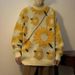 New autumn and winter vintage sunflower sweater for men and women, versatile and suitable for couples, long sleeved knit sweater_viptrois.com