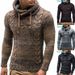 Men's High-Neck Hooded Sweater – Winter Knit Pullover With Cable Twist Design (S-XXXL, 5 Colors) | Streetwear-Inspired Thick Knit Top_viptrois.com