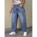 Men's Clothing High Waist Straight Leg Jeans - Summer Loose Fit Washed Wide Leg Pants In Blue, Light Blue, White, Black & Leopard Print (S-2XL)_viptrois.com