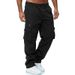 2023 Men's New Casual Multi-pocket Loose Straight Overalls Outdoor Trousers Fiess Pants For Men_viptrois.com