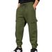 Men's Fleece Lined Cargo Pants Casual Loose Fit Long Trousers Multi Pocket Autumn Winter Drawstring_viptrois.com