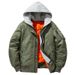 Autumn Winter New Bomber Men's Solid Color Trendy High Street American Style Cotton Jacket With Detachable Hat_viptrois.com
