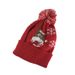 Cute Day Dress up Red Knitted Autumn Winter Elk Hairball Hat_viptrois.com