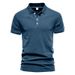 Summer New Men's Turn-down Collar European And American Sports Twill Polo Shirt Fashion Casual Solid Color Short Sleeve_viptrois.com