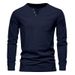 Autumn Winter Casual V-Neck Fashion Trend Sports Slim Pocket Men's T-Shirt Long Sleeve Top_viptrois.com