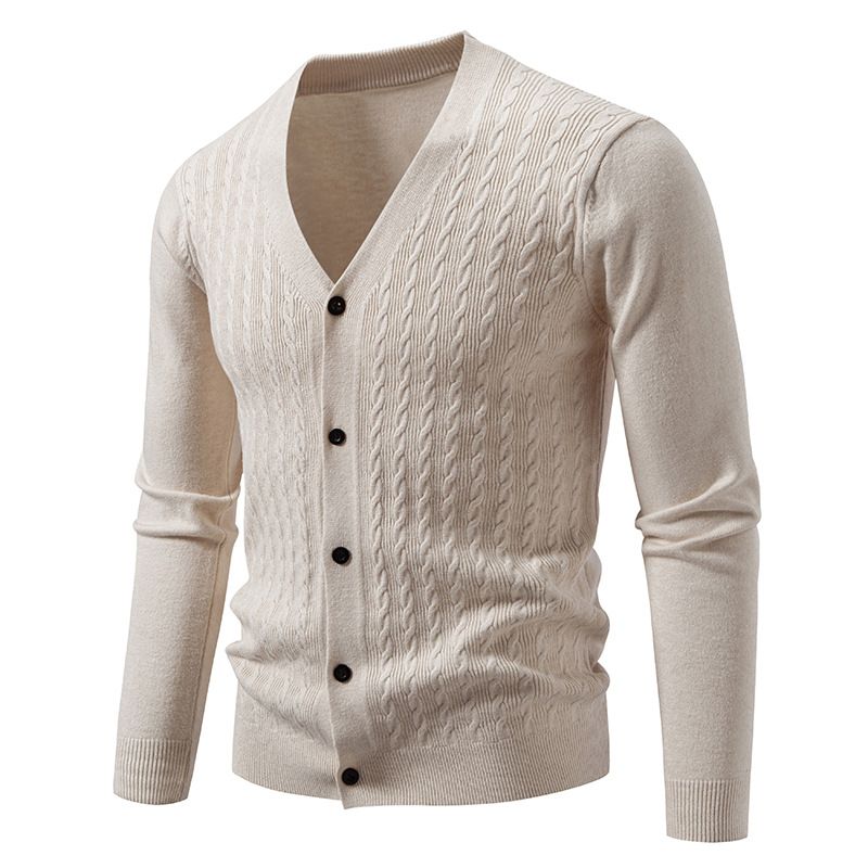 Men's Clothing Men's Oversized V-Neck Cardigan Sweater – Trendy & Comfortable Open-Front Knit For Fall & Winter (16 Colors, Sizes M-5XL)_viptrois.com
