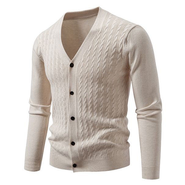 Men's Clothing Men's Oversized V-Neck Cardigan Sweater – Trendy & Comfortable Open-Front Knit For Fall & Winter (16 Colors, Sizes M-5XL)_viptrois.com