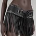 Punk Rock Fringe Waist Cincher - Adjustable Wide Belt With Chains & Studs For Edgy Layering_viptrois.com