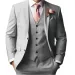 men's Suit With Peak Lapel For Wedding 3 Pieces Blazer Vest And Pants Set Single Breasted Pointed Collar Full Men's Suit_viptrois.com