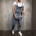 Men's Clothing Fashion Men's Suspender Jumpsuit Frayed Men's Foreign Trade Jeans Trousers Overalls_viptrois.com