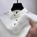 Men's Clothing Fashion Lapel Short Sleeve T Shirt Men's Summer Casual Solid Color Polo Shirt Slim Fit Versatile Collar Top_viptrois.com