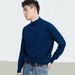 1 Solid Color Men's Mid-High Collar Thickened Knitted Sweater Spring Autumn Winter Round Neck Casual Loose Long Sleeve_viptrois.com