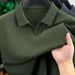 Men's Short Sleeve T-Shirt V-Neck Solid Color Seagull Collar Fashion Top for Middle-Aged New Summer Style Versatile Lapel_viptrois.com