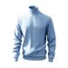 Men's Heavyweight Jacquard High Collar Sweatshirt - Winter Warm Fleece Lined Casual Pullover (White, Black, Khaki, Light Gray, Light Blue_viptrois.com