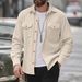 Men's Corduroy Overshirt – Workwear-Inspired Relaxed Fit Jacket | Black/Grey/Apricot/Army Green | Sizes S-XXXL_viptrois.com