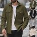 Men's Corduroy Overshirt – Workwear-Inspired Relaxed Fit Jacket | Black/Grey/Apricot/Army Green | Sizes S-XXXL_viptrois.com
