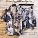 Men's Shirt Suit Summer New Fashion Print Short-sleeved Shirt Beach Pants Big Size_viptrois.com