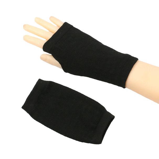 Unisex Striped open-finger wrist cuff for men and women thin knitted children's writing short solid color DIY gloves_viptrois.com