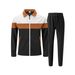 Men's Clothing Jacket Men's Autumn Waffle Colorblock Zipper Pocket Lapel Slim Cardigan Men's Jacket Suit_viptrois.com