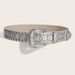 Y2K Wide Belt For Women With Decorative Willow Nails Rhinestone Detail European American Fashion Casual Polyester Synthetic Leather_viptrois.com
