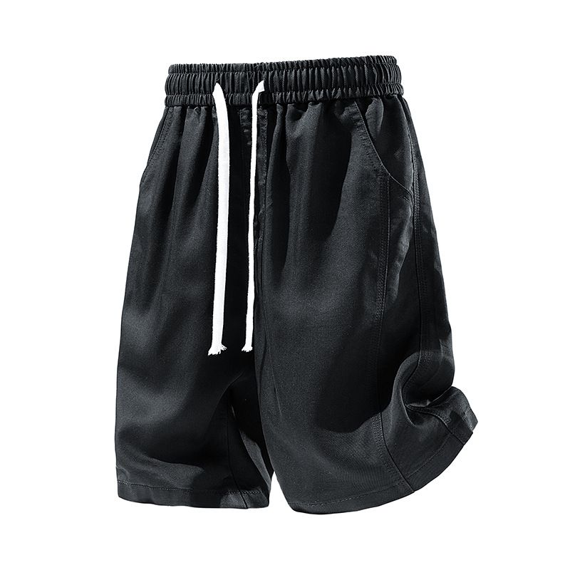 Men's Lyocell Denim Shorts | Elastic Waist Breathable Casual Summer Shorts With Pockets, Lightweight Straight Leg Cargo Shorts_viptrois.com