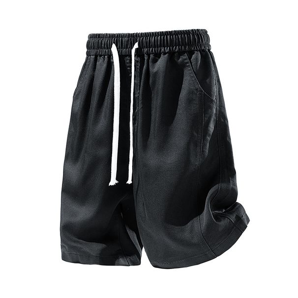 Men's Lyocell Denim Shorts | Elastic Waist Breathable Casual Summer Shorts With Pockets, Lightweight Straight Leg Cargo Shorts_viptrois.com