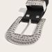 Y2K Wide Belt For Women With Decorative Willow Nails Rhinestone Detail European American Fashion Casual Polyester Synthetic Leather_viptrois.com