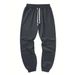 High Street Casual Pants Men's Solid Color Sweatpants Youth Sports Cuff Long Pants_viptrois.com