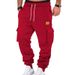 Cross-Border European American New Style Autumn And Winter Sports Casual Long Pants Men's Multi-Pocket Cargo Sweatpants_viptrois.com
