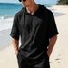 Men's Clothing American Style Hooded T-Shirt Cotton Linen Short Sleeve Loose Breathable Casual Top For Beach Vacation_viptrois.com