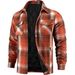 Men's Oversized Flannel Shirt Jacket – Winter Cotton-Filled Plaid Coat With Button Front & Chest Pockets (Black/Blue/Green Check)_viptrois.com