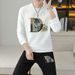 Embroidered casual sweatshirt set with men's trendy brand 2023 autumn new men's sports two-piece set_viptrois.com