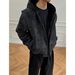 Men's Winter Faux Leather Hooded Jacket With Fur-Lined Collar, Thickened Fleece Lining, PU Coating, Fashionable Stand Collar Coat For Cold Weather_viptrois.com