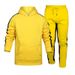 New autumn and winter casual multi-panel plush shoulder down hooded sweater fashionable sports set, men's_viptrois.com