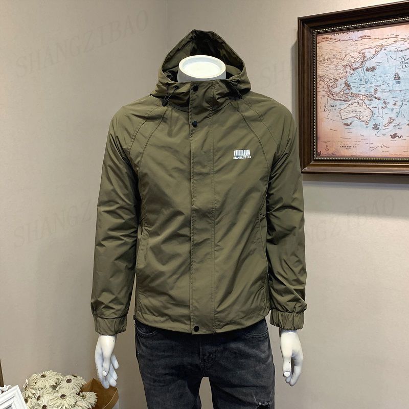 2024 Spring And Autumn Men's Hooded Outdoor Jacket Men's Jacket Youth Trendy Brand Versatile Windproof Top Men's_viptrois.com