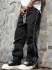 Men's Summer Trendy Style Drawstring Trousers Solid Color Versatile Everyday Casual Bottoms Ready to Ship_viptrois.com