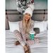 Cozy Christmas Family Matching Pajama Set – 100% Cotton Holiday Sleepwear For Adults & Kids (Long Sleeve, Classic Red & Navy Blue)_viptrois.com