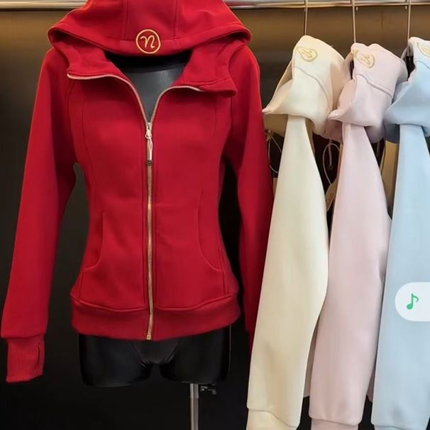Popular Spring Autumn New Embroidered Trendy Slim-fit Hooded Sweatshirt With A Slimming Waist, Suitable For Outerwear_viptrois.com