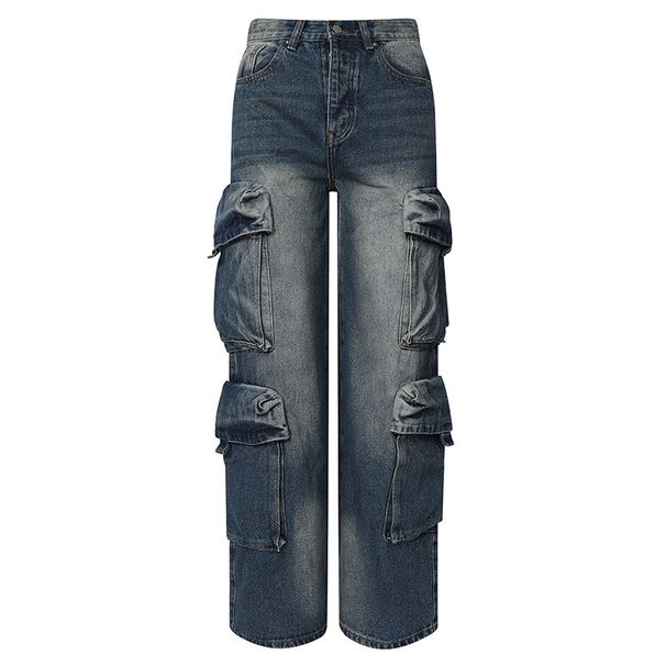 Men's Clothing Washed And Distressed Trendy Overalls Bell Bottoms Jeans_viptrois.com