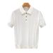 Men's Retro Knit Polo Shirt – Lightweight Short-Sleeve Casual Top For Spring & Summer (Classic Colors, Relaxed Fit, Breathable Polyester)_viptrois.com