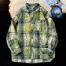Retro Ink Tie Dye Checkered Shirt Men's Loose Casual Shirt Jacket Top_viptrois.com