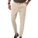 Men's Clothing Cross Border New Men's Cotton And Linen Trousers Casual Trousers Business Casual Solid Color Four Seasons Commuting Men's Trousers_viptrois.com