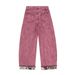 Color Block Patchwork Scimitar Jeans For Men Loose High Street Ins Trendy Brand Cool Washed Wide Leg Long Pants_viptrois.com