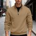 Men's Fleece Zip-Up Hoodie - Soft & Warm Pullover With Stand Collar, Relaxed Fit, Heavyweight Knit For Casual Wear (Multiple Colors & Sizes)_viptrois.com