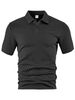 Men's Clothing Men's Summer Thin Loose Breathable Leisure Solid Color Jacquard Cloth Lapel Short Sleeved Men's Polo Shirt_viptrois.com