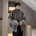 Loom Loom European American Style Gray Stand Collar Coat , Autumn And Winter Chic Woolen Short Coat, Oversized Suit Jacket For_viptrois.com